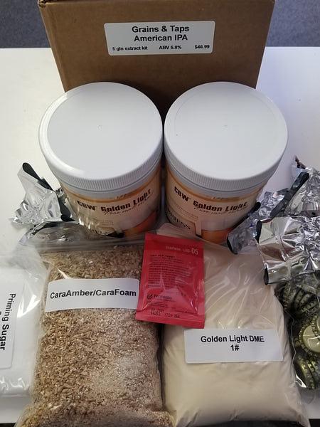 Grains & Taps American IPA Ingredient Kit - Extract 5 Gallon by Grains and Taps Brewery and Taproom