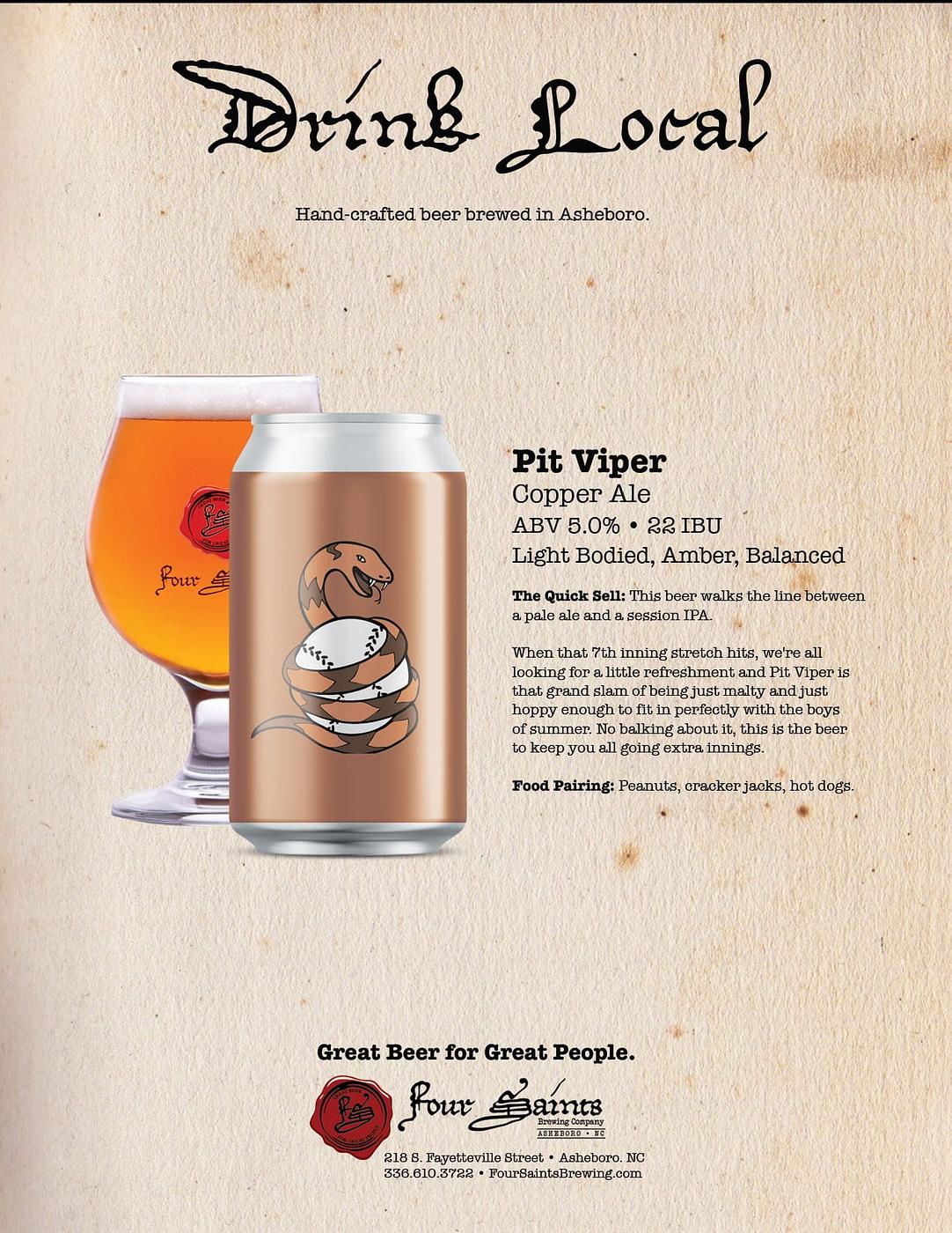 Pit Viper Pale Ale by Four Saints Brewing