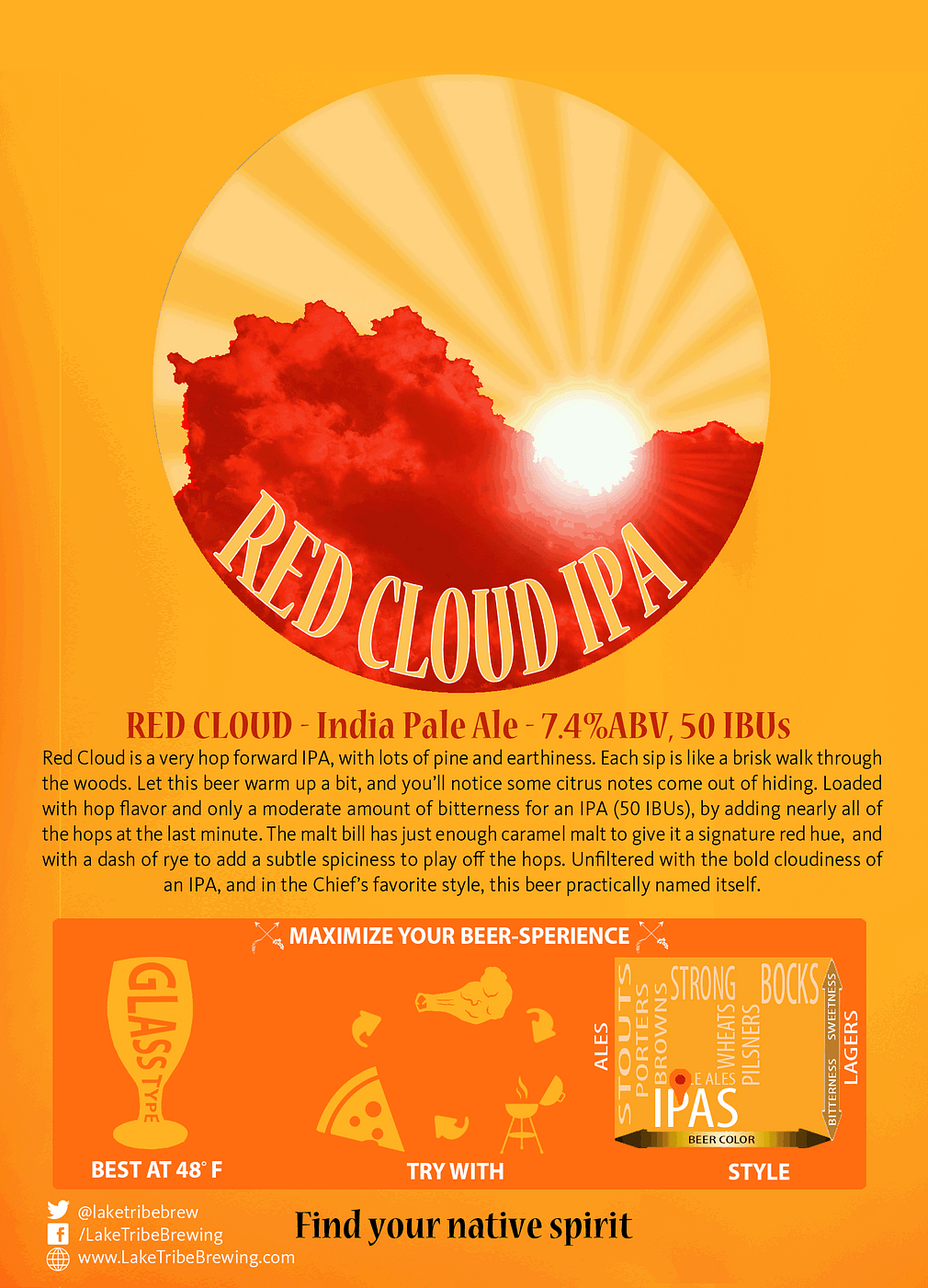 Red Cloud IPA by Lake Tribe Brewing