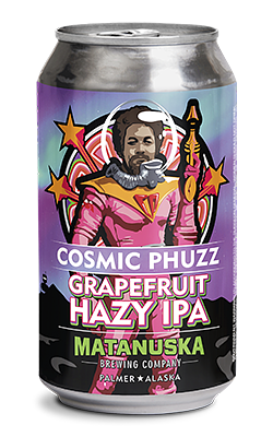 Cosmic Phuzz Hazy Grapefruit IPA by Matanuska Brewing Company