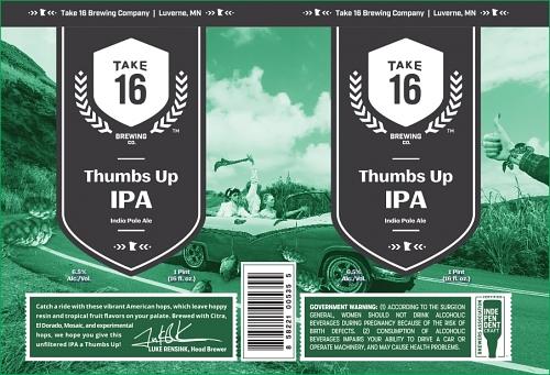 Thumbs Up IPA by Take 16 Brewing Company