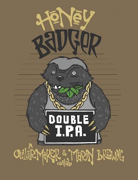 Honey Badger Double IPA With Honey by Some Nerve Brewing Company