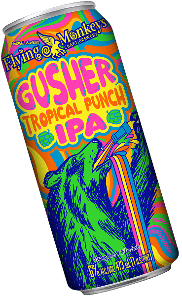 Gusher Tropical Punch IPA by Flying Monkeys Craft Brewery