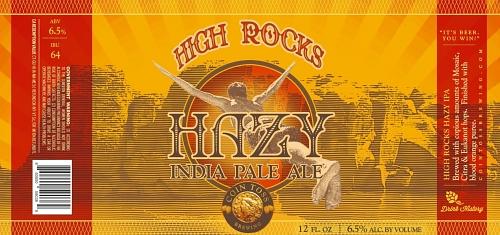 High Rocks Hazy IPA by Coin Toss Brewing Co