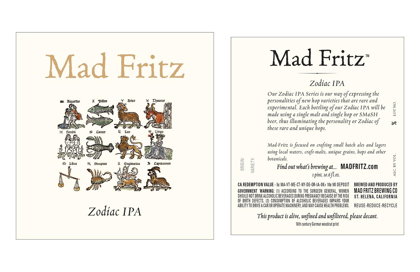 Zodiac - Experimental Hop India Pale Ale by Mad Fritz
