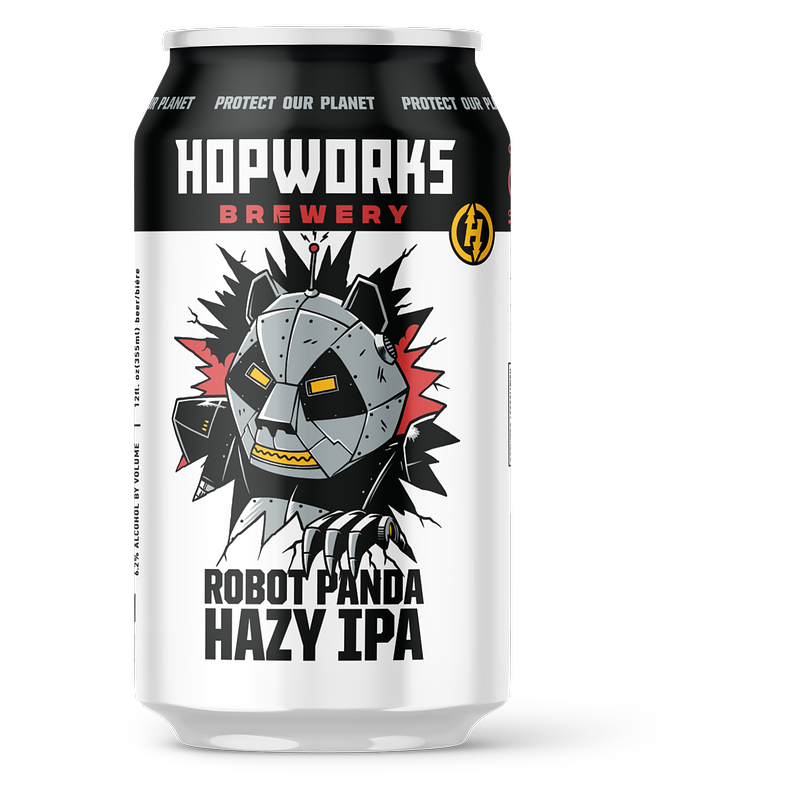Hopworks Robot Panda Hazy IPA by Carbondale Beer Works