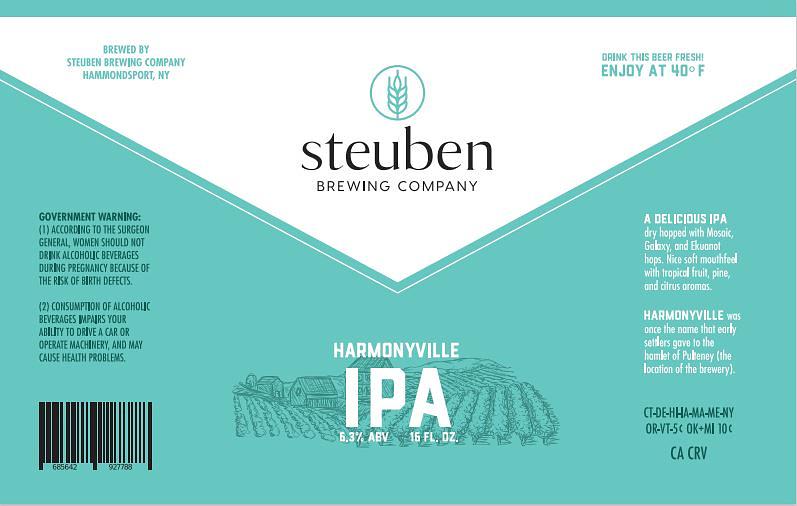 Harmonyville IPA by Steuben Brewing Company