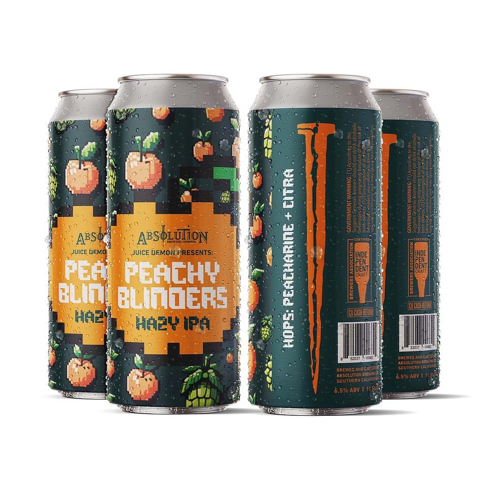 Juice Demon Presents: Peachy Blinders Hazy IPA by Absolution Brewing Co
