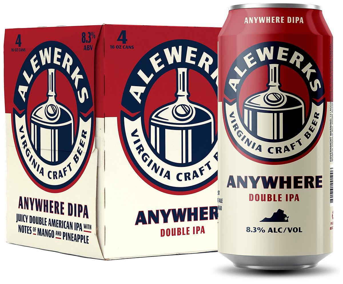 Anywhere Double IPA by Alewerks Brewing Company