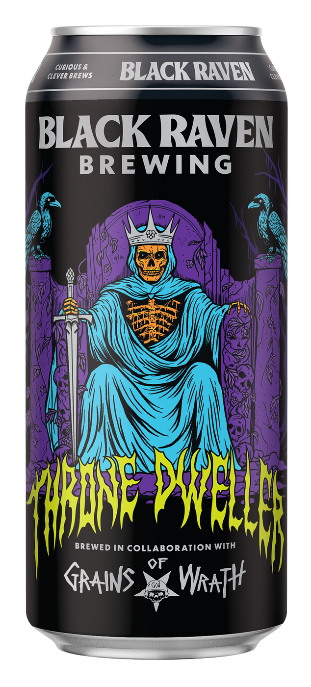 Black Raven X Grains of Wrath Throne Dweller IPA by Black Raven Brewing Co