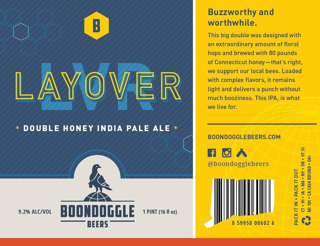 Layover Double Honey IPA by Boondoggle Brewing