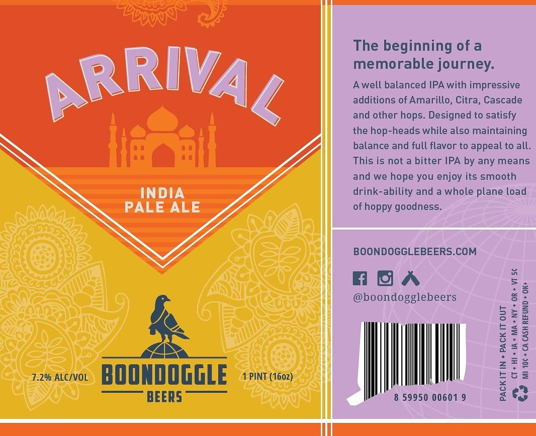 Arrival IPA by Boondoggle Brewing