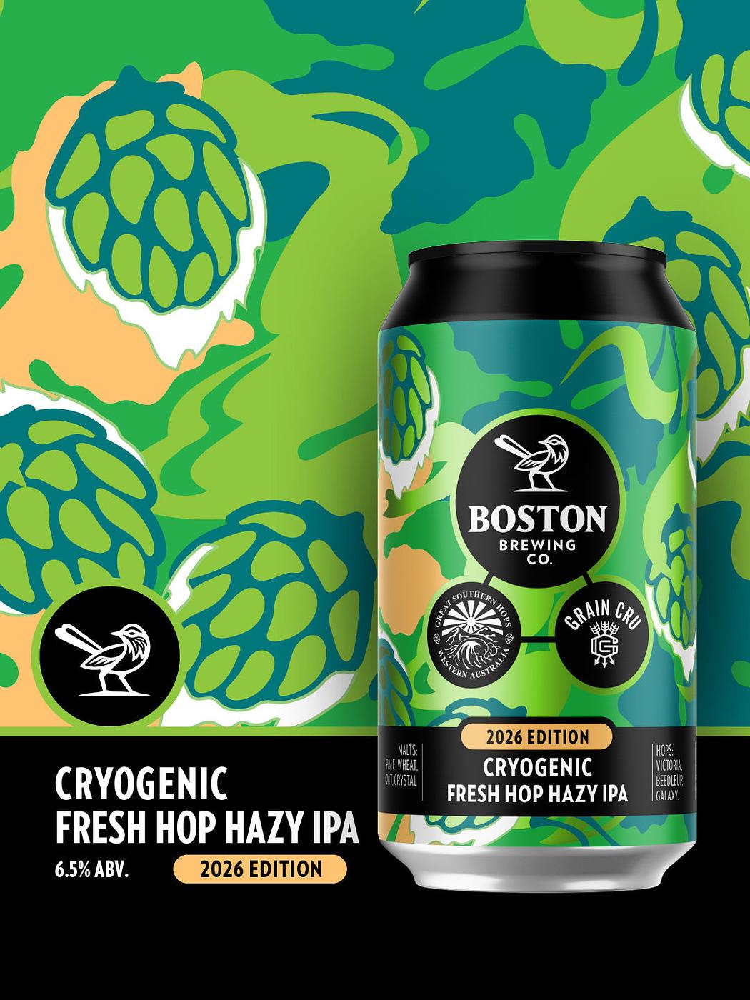 Cryogenic Fresh Hop Hazy IPA 2026 by Boston Brewing