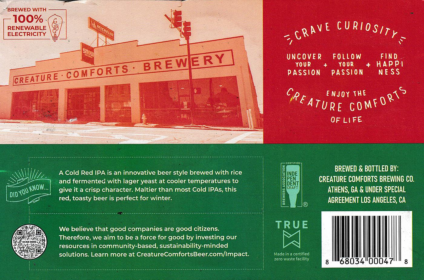 Winter Cold Red IPA by Creature Comforts Brewing Co.